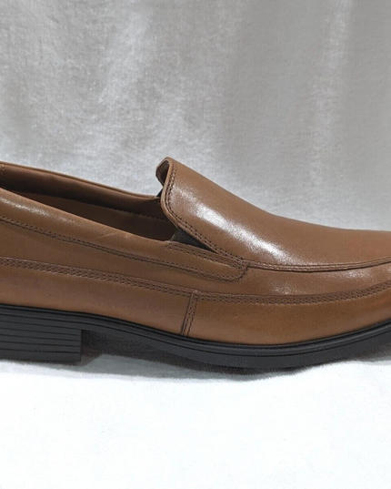 Clarks Men’s Tilden Free Dark Tan Leather Slip-On Dress Loafers
