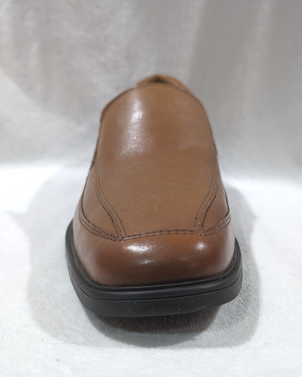 Clarks Men’s Tilden Free Dark Tan Leather Slip-On Dress Loafers