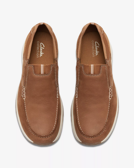 Clarks Sailview Step Men’s Light Tan Nubuck Slip-On Shoes