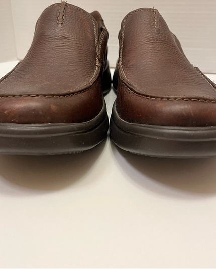 Clarks Bradley Step Men’s Brown Leather Slip-On Shoes Dark