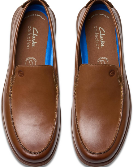 Clarks Flexway Step Men’s Tan Leather Moccasins