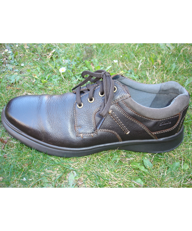 Clarks Cotrell Walk Men’s Oxford Flats – Brown dark Leather Casual Dress Shoes with Cushion Comfort