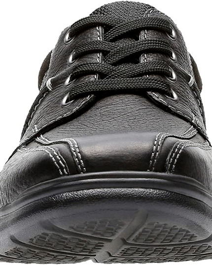 Clarks Cotrell Walk Men’s Oxford Shoes – Classic Black Leather Flats with All‑Day Comfort