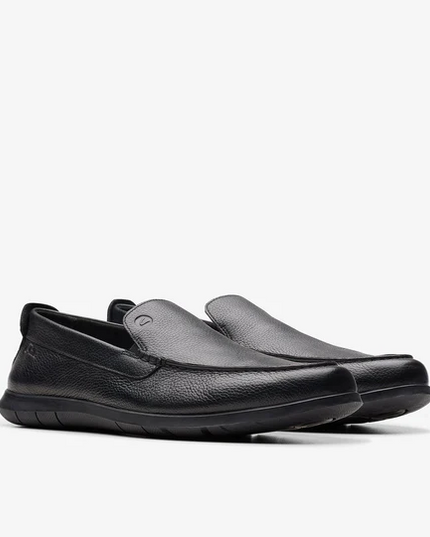 Clarks Flexway Step Men’s Black Leather Shoes – Lightweight Flex Comfort & Classic Style