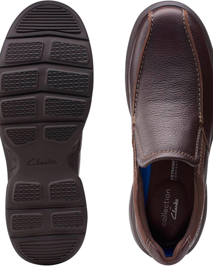 Clarks Bradley Step Men’s Brown Slip‑On Loafers – Premium Leather Casual Shoes with All‑Day Support
