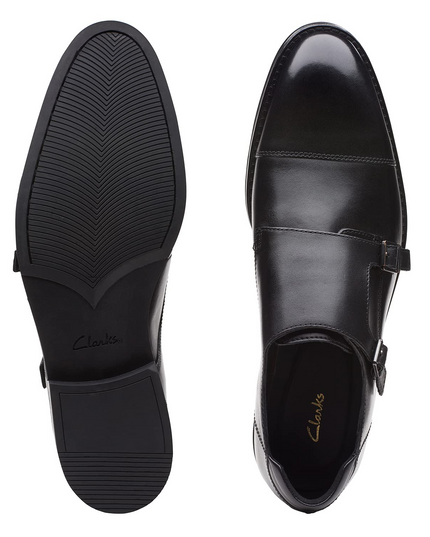 Clarks CitiStride Monk Men’s Dark Tan Leather Shoes – Double‑Monk Strap Dress Shoes