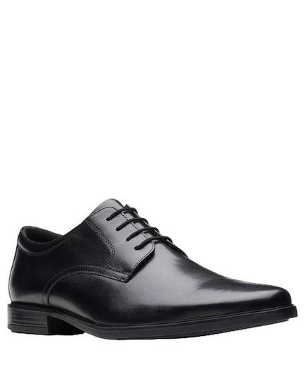 Clarks Howard Walk Men’s Black Leather Formal Shoes – Classic Lace‑Up with All‑Day Comfort