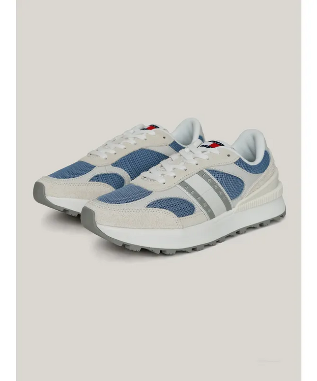 Tommy Jeans Men's Blue Mesh Sneakers – Branded Casual Shoes for Everyday Comfort & Style