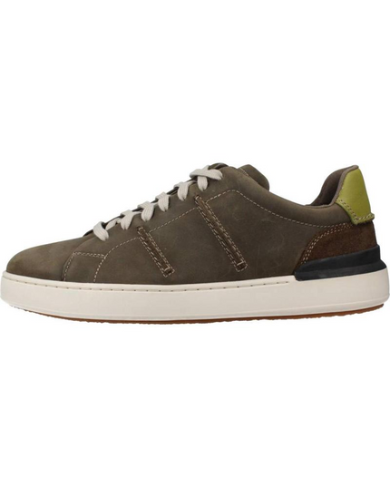 Clarks Court Lite Men’s Green Sneakers – Lightweight Leather Casual Trainers with All‑Day Comfort