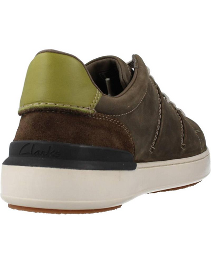Clarks Court Lite Men’s Green Sneakers – Lightweight Leather Casual Trainers with All‑Day Comfort
