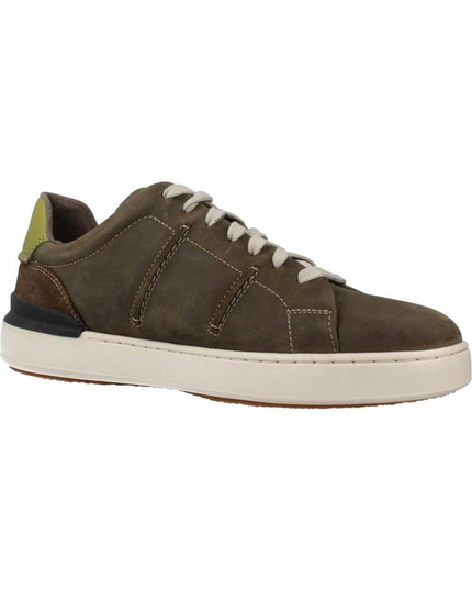 Clarks Court Lite Men’s Green Sneakers – Lightweight Leather Casual Trainers with All‑Day Comfort