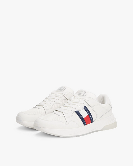 Tommy Jeans Men's White Sneakers – Branded Casual Shoes for Everyday Comfort & Style
