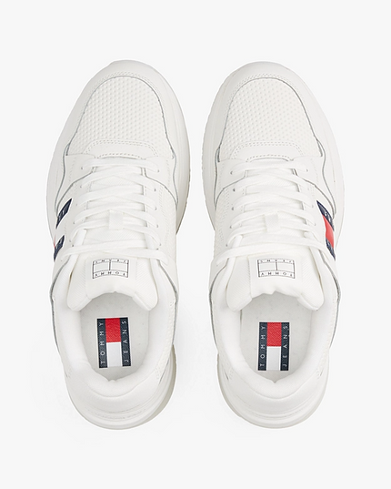 Tommy Jeans Men's White Sneakers – Branded Casual Shoes for Everyday Comfort & Style