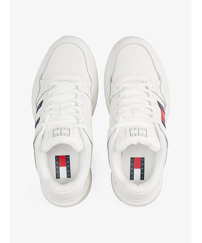 Tommy Jeans Men's White Sneakers – Branded Casual Shoes for Everyday Comfort & Style
