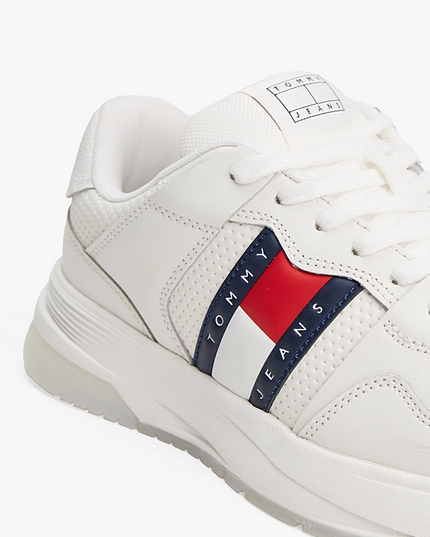 Tommy Jeans Men's White Sneakers – Branded Casual Shoes for Everyday Comfort & Style