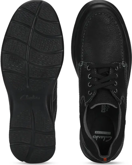 Clarks Cotrell Edge Men’s Black Oily Leather Boots – Casual Ankle Boots with Cushion Comfort and Durable Style