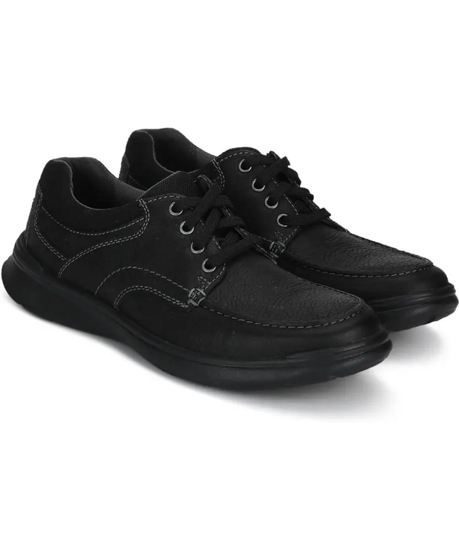 Clarks Cotrell Edge Men’s Black Oily Leather Boots – Casual Ankle Boots with Cushion Comfort and Durable Style