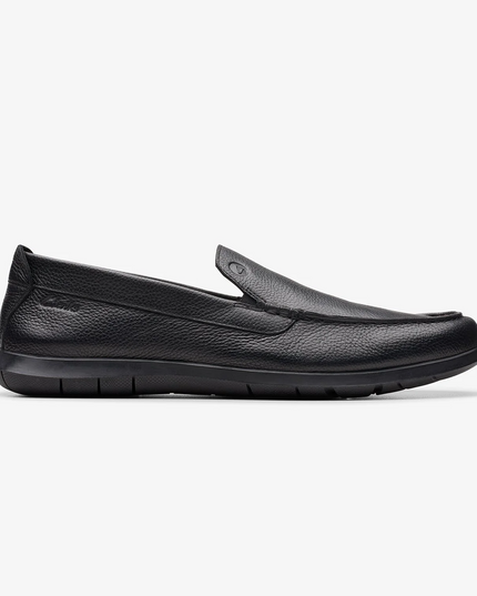Clarks Flexway Step Men’s Black Leather Shoes – Lightweight Flex Comfort & Classic Style
