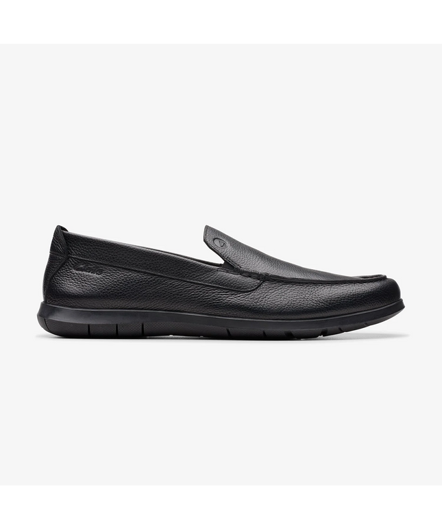 Clarks Flexway Step Men’s Black Leather Shoes – Lightweight Flex Comfort & Classic Style