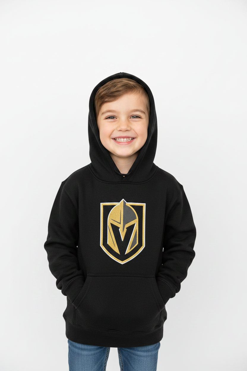Kid Wearing Golden Knights Hoodie