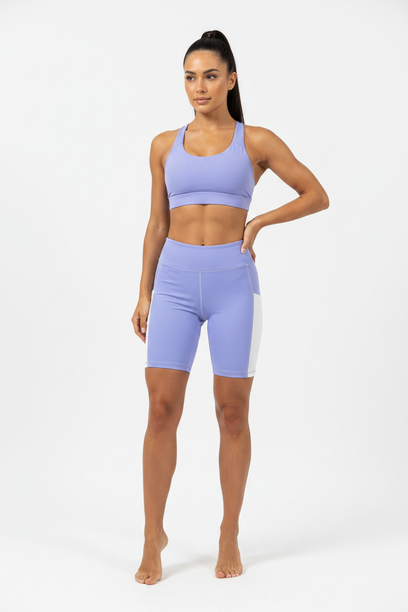 Lavender Bike Shorts - Model