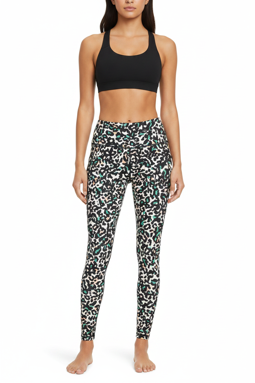 Leopard Leggings - Model Front