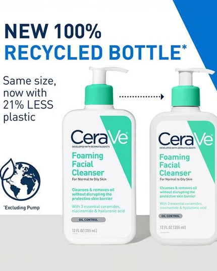 Cerave Foaming Facial Cleanser For Normal To oily skin 355 ml