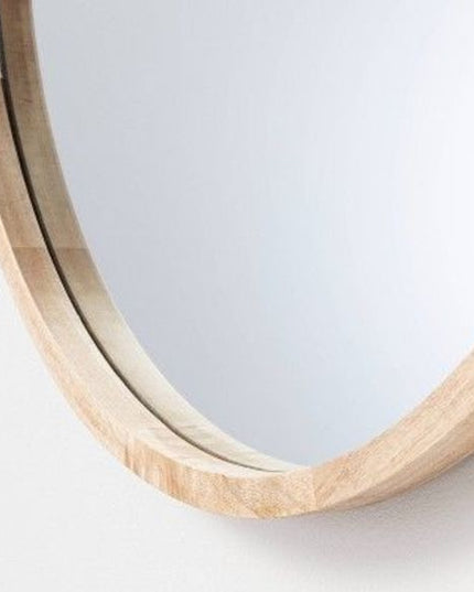 SEALED - Wood Mirror with leather Strap Hanger Natural - Threshold™ Designed with Studio McGee