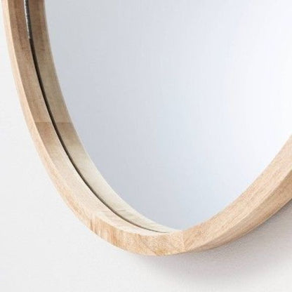Sealed - Wood Mirror With Leather Strap Hanger Natural - Threshold™ Designed With Studio Mcgee (Open Box)