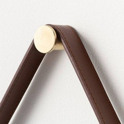Sealed - Wood Mirror With Leather Strap Hanger Natural - Threshold™ Designed With Studio Mcgee (Open Box)