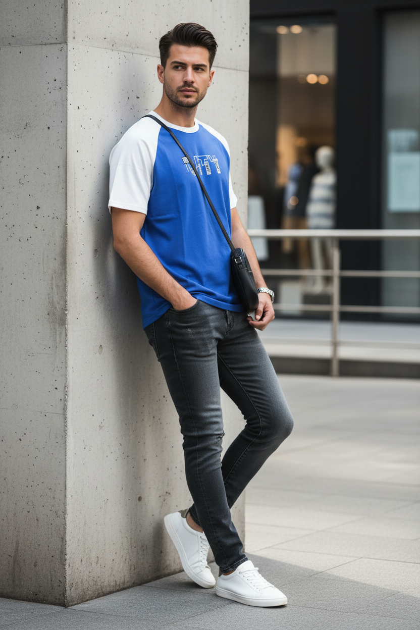 Man Wearing CITY T-Shirt