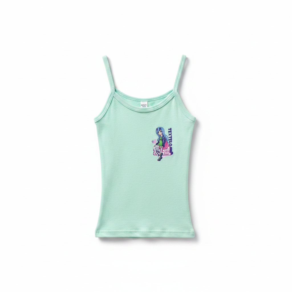 Mint Green Camisole White BG