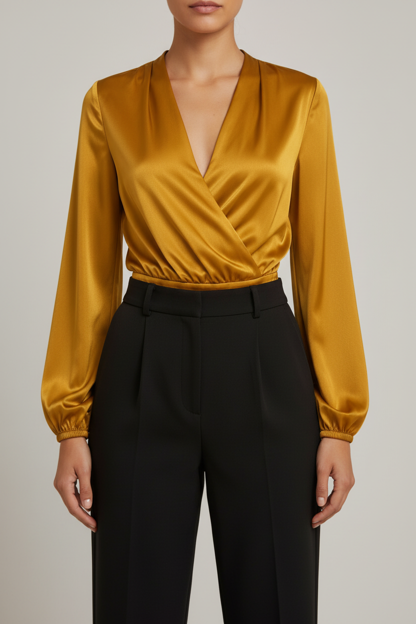 Mustard Bodysuit – Grey Front