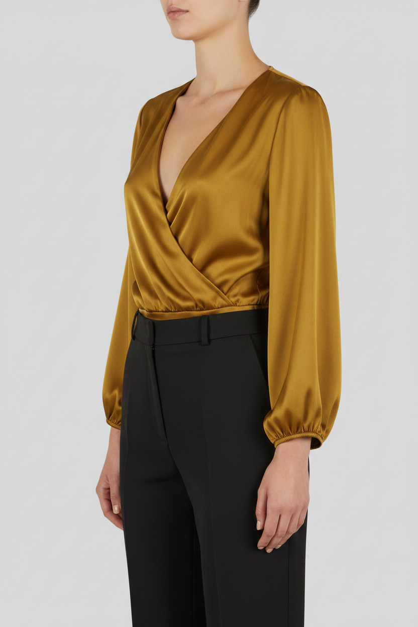 Mustard Bodysuit – Model Side