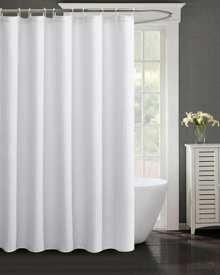 Shower Curtain for Bathroom with Hooks 72x72 inches Bathtub Curtain, white