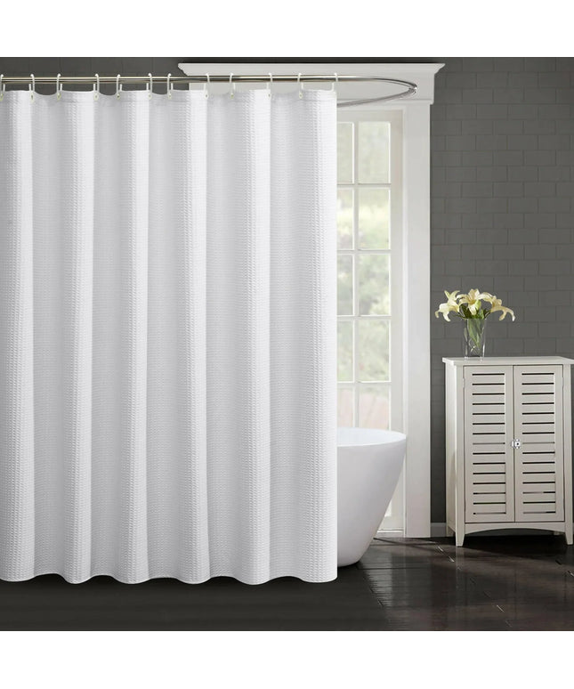 Shower Curtain for Bathroom with Hooks 72x72 inches Bathtub Curtain, white