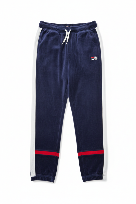 Navy Fila NYC Sweatpants - White Background 1