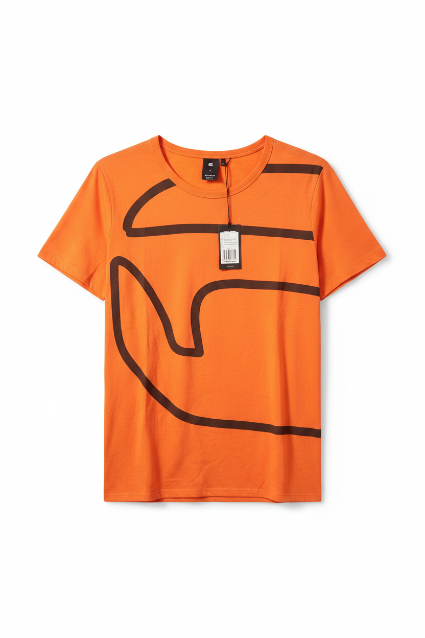 Orange G-Star T-Shirt Front
