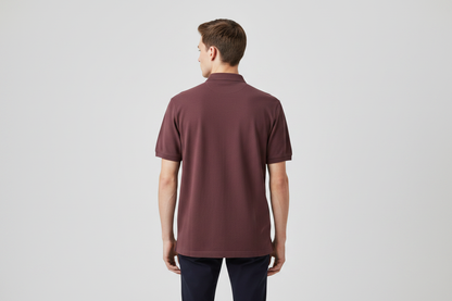 Pier One Burgundy Polo — Back 3Q