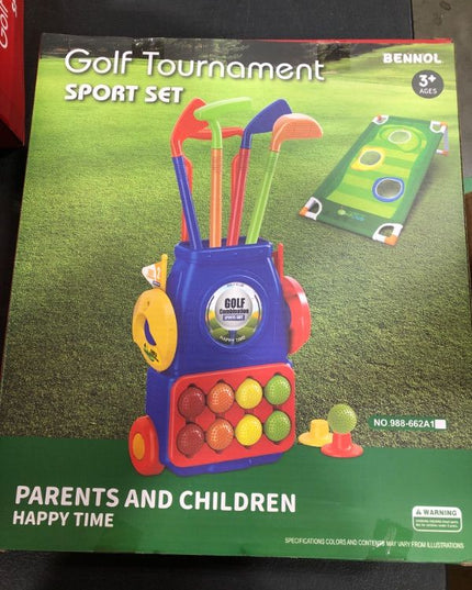 Bennol Toddler Golf Set Toys for Kids, Upgraded Kids Golf Cart Toys Sets with 4 Golf Sticks, 8 Balls and 1 Mat, Indoor & Outdoor Golf Toys for 3 4 5 6 Year Old Boys Girls Toddlers