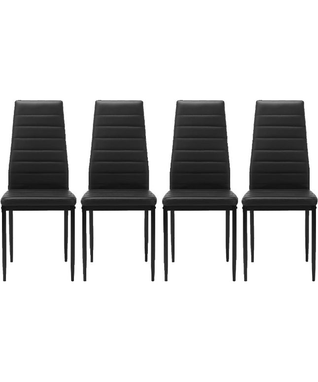 Chair High Chair Seat, Boho Accent Chair 4PCS Black Pu Capacity 280LB 16.5" L 16" W 38.58" H Living Room Bedroom Dining Rooms Garden