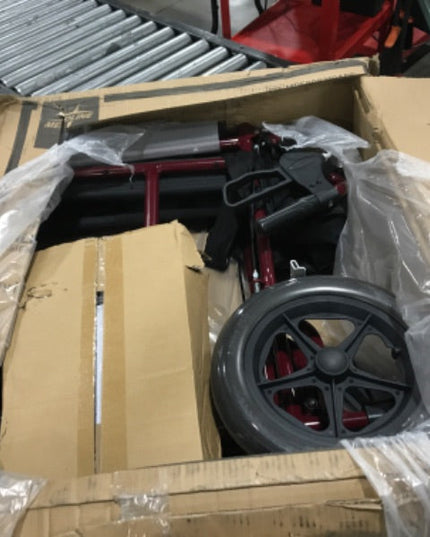 Medline Lightweight Foldable Transport Wheelchair with Handbrakes