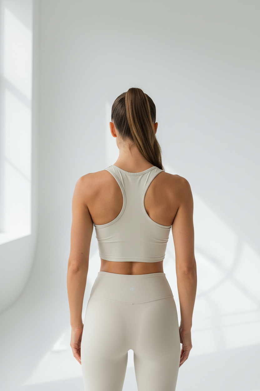Racerback Crop Top Model Back