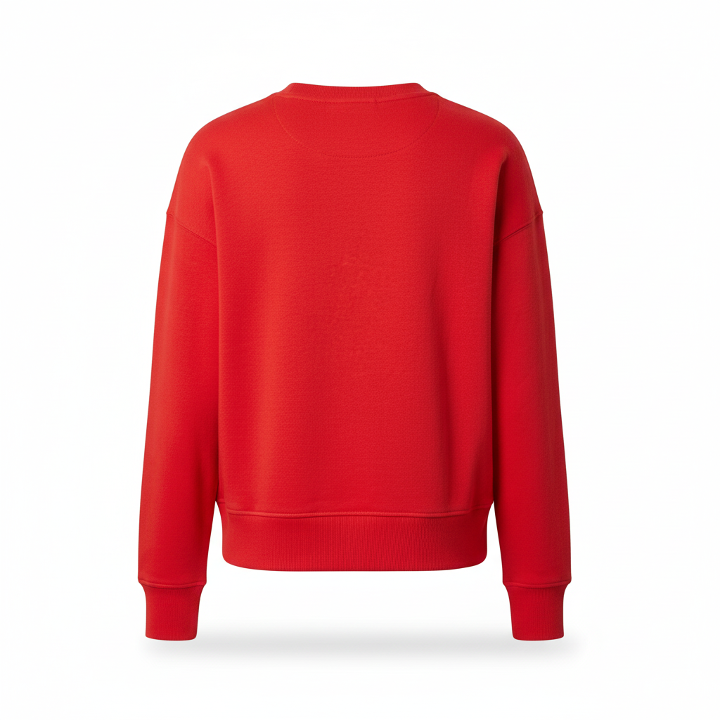 Back of Fila red crew sweatshirt
