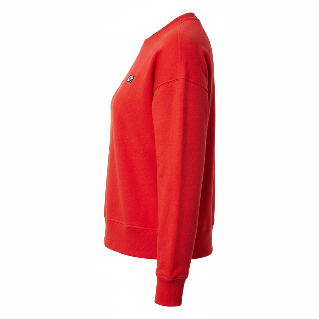 Fila red sweatshirt, side view