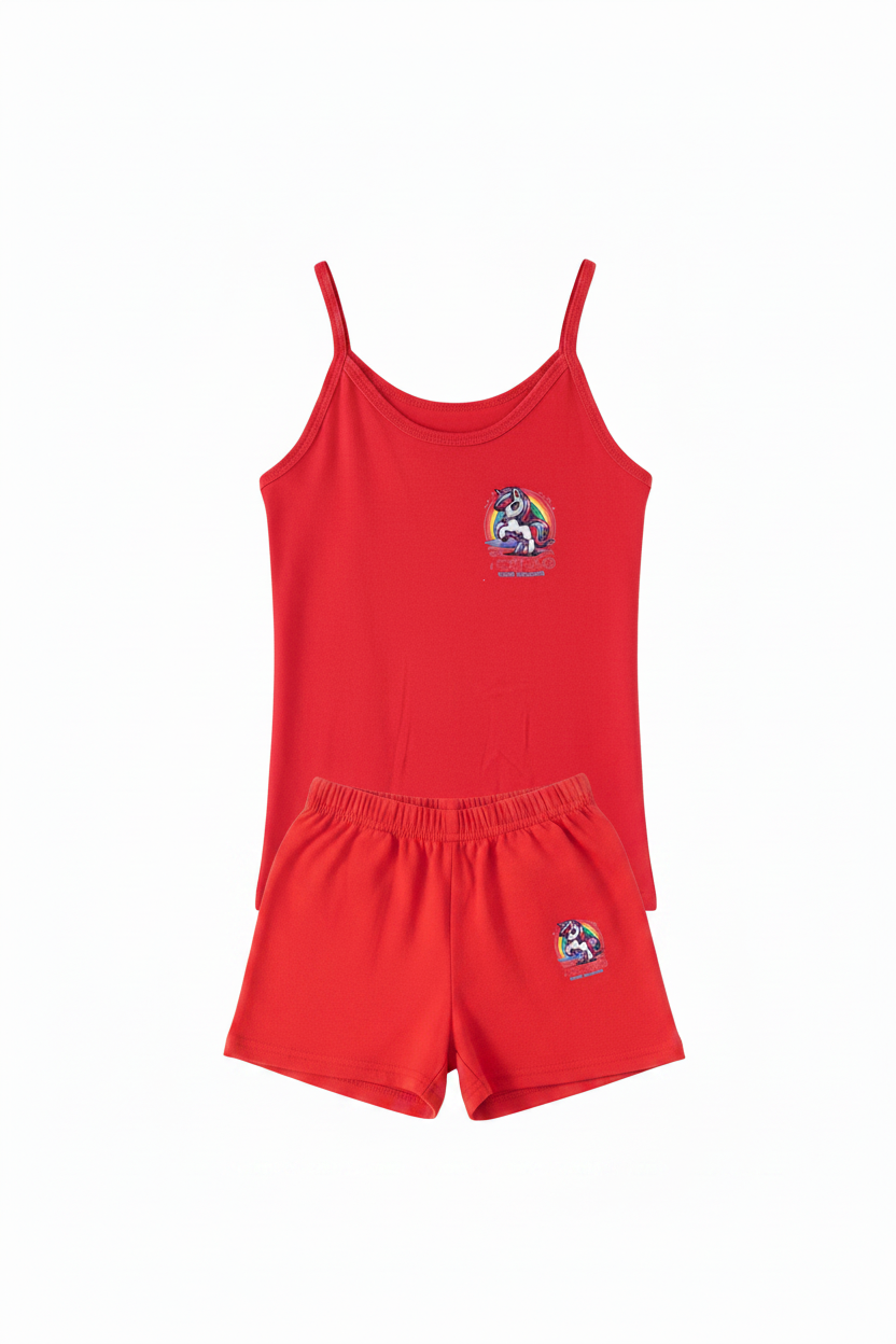Red Unicorn Matching Set