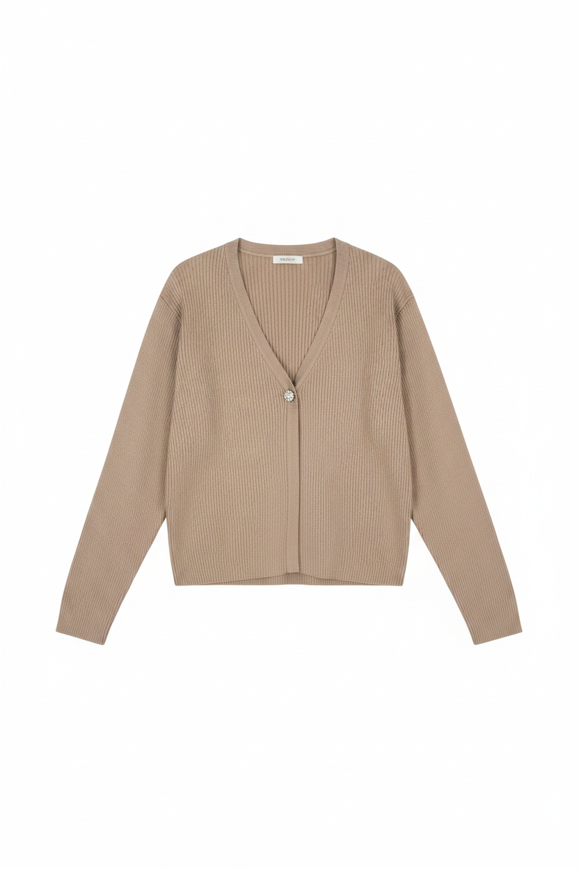 Ribbed Cardigan – Flat Lay