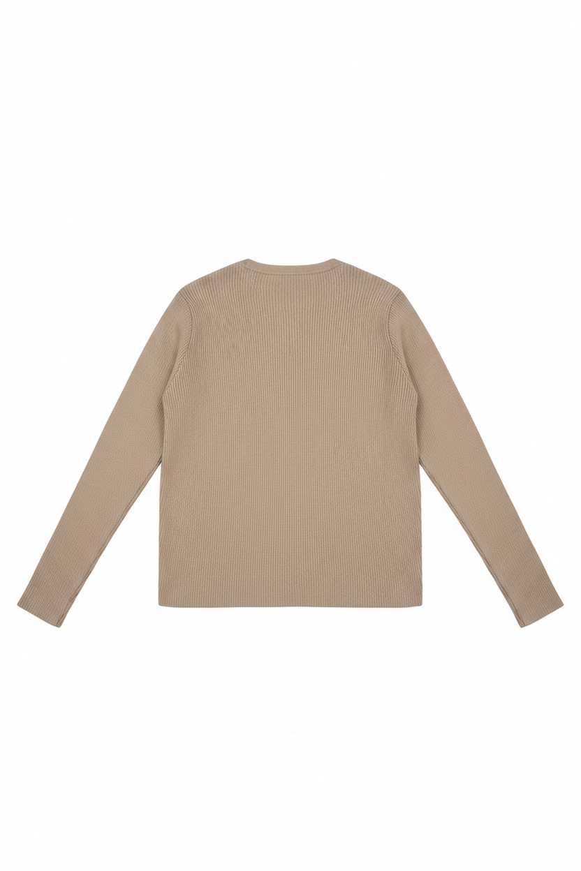 Ribbed Knit Cardigan - Back