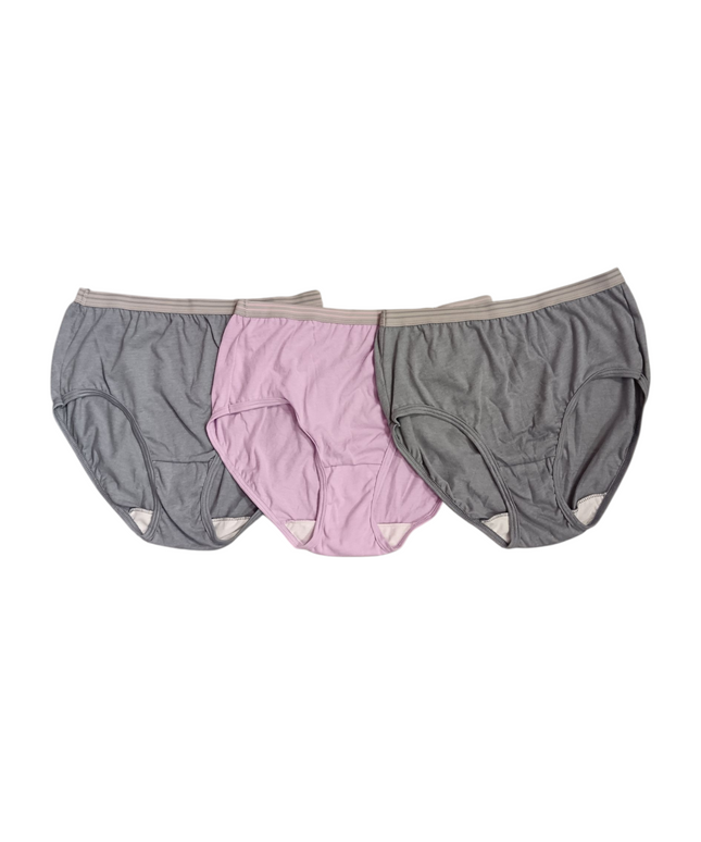 Fruit of the Loom Women's Cotton Low-Rise Brief Underwear, 3-Pack - 6
