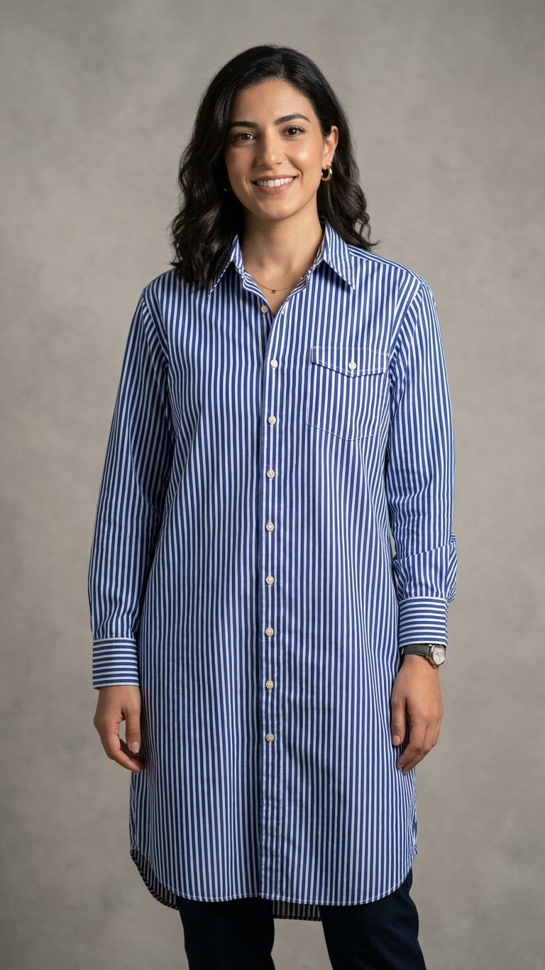 Polo Ralph Lauren Striped Shirt Dress in Blue women